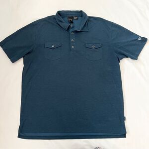 Kuhl Shirt Men XXL Polo Short Sleeve Blue Outdoor Stretch Casual camping